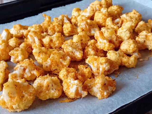 Oven-Baked Cauliflower with Parmesan and Spices