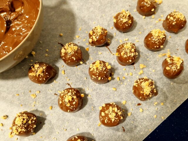 Chocolate Candies with Marzipan