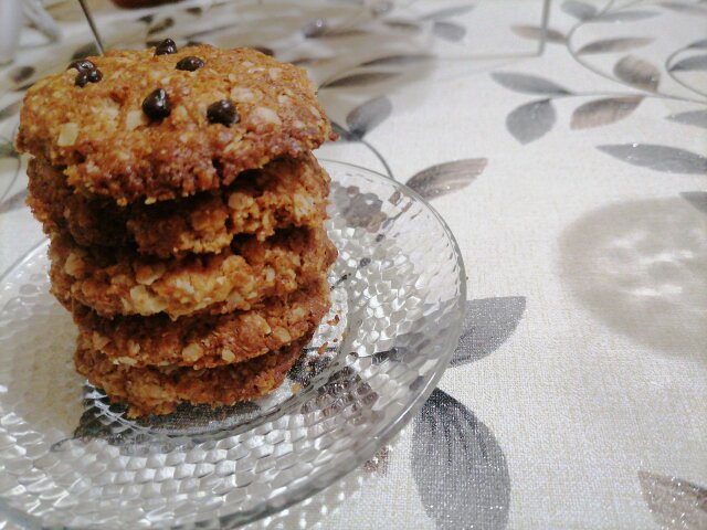 Pumpkin Cookies with Oats and Chocolate Chips