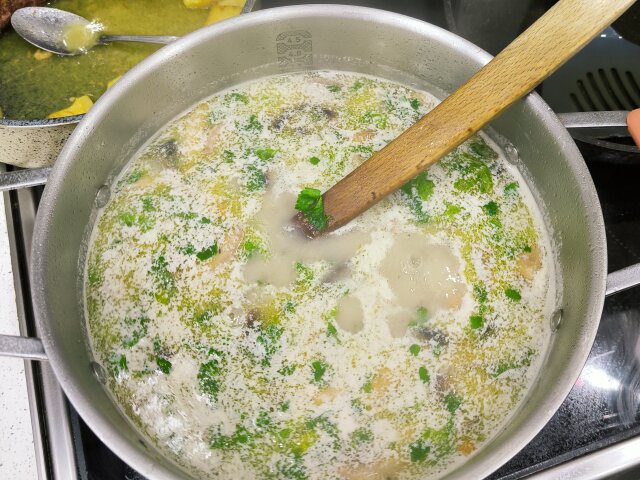 Mushroom Soup with Noodles